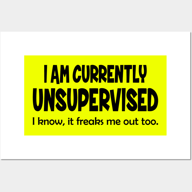 I Am Currently Unsupervised I Know It Freaks Me Out Too Wall Art by Jhonson30